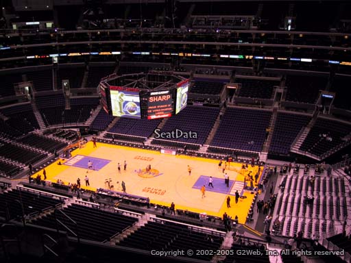 Seat view from section 333 at the Staples Center, home of the Los Angeles Lakers