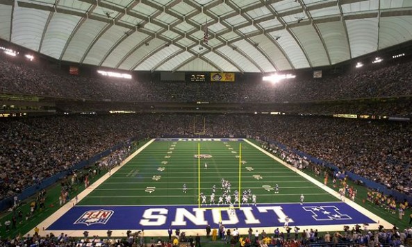 View of the playing field at the Pontiac Silverdome, Former Home of the Detroit Lions