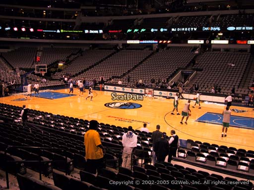 Seat view from section 105 at the American Airlines Center, home of the Dallas Mavericks