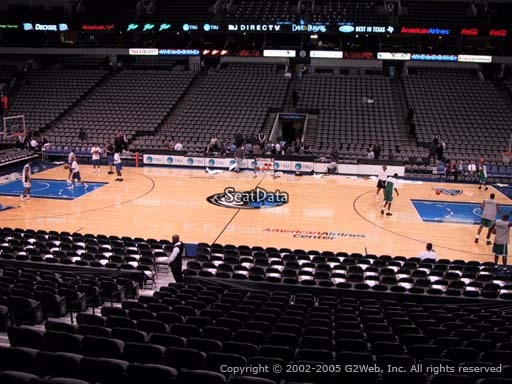 Seat view from section 106 at the American Airlines Center, home of the Dallas Mavericks
