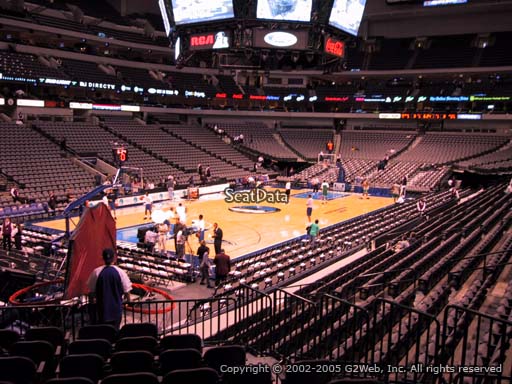 Seat view from section 110 at the American Airlines Center, home of the Dallas Mavericks