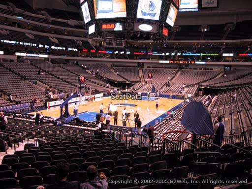 Seat view from section 111 at the American Airlines Center, home of the Dallas Mavericks