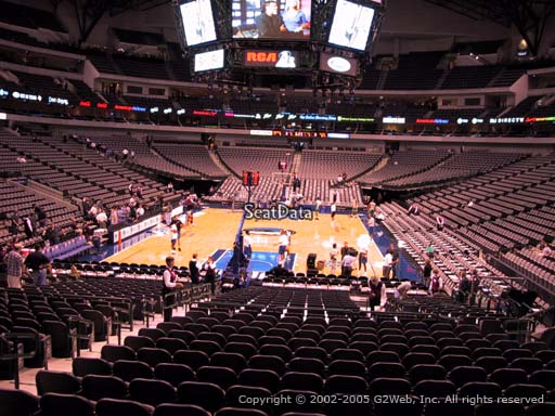 Seat view from section 112 at the American Airlines Center, home of the Dallas Mavericks