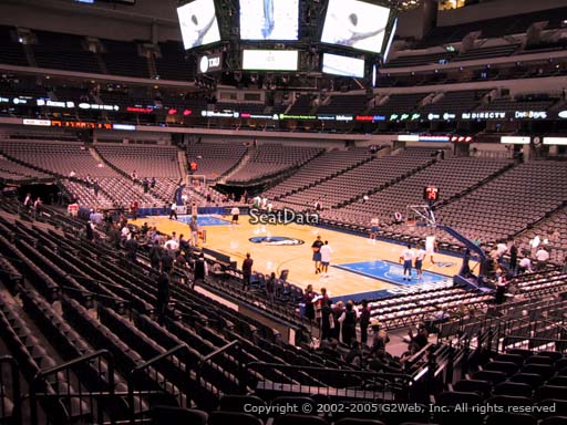 Seat view from section 115 at the American Airlines Center, home of the Dallas Mavericks