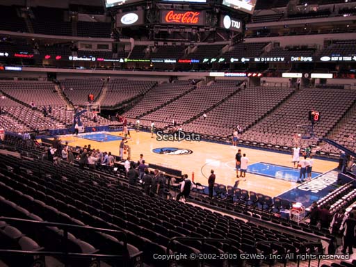 Seat view from section 116 at the American Airlines Center, home of the Dallas Mavericks