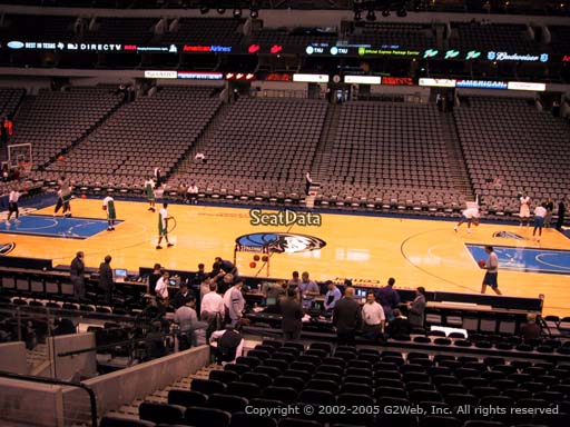 Seat view from section 118 at the American Airlines Center, home of the Dallas Mavericks