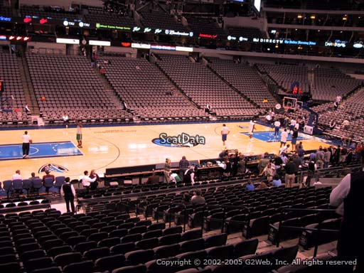 Seat view from section 120 at the American Airlines Center, home of the Dallas Mavericks