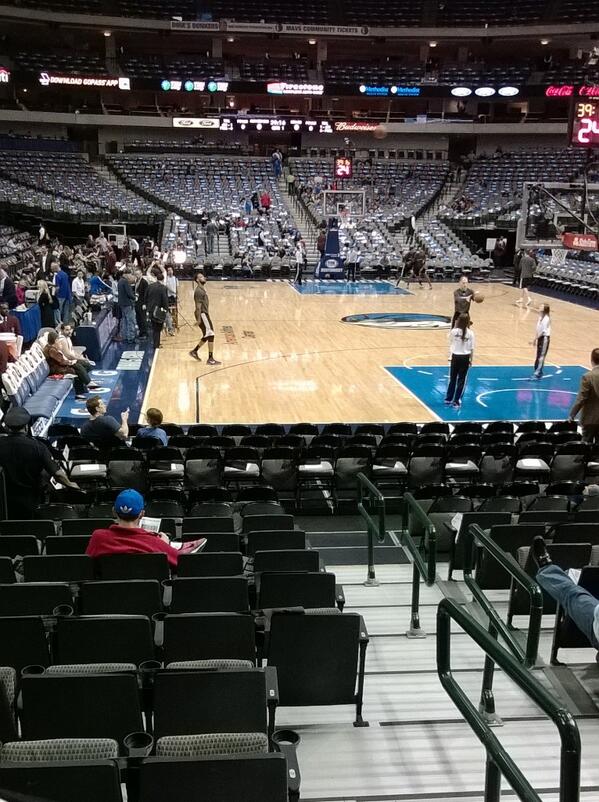 Seat view from Section 13 at the American Airlines Center, home of the Dallas Mavericks