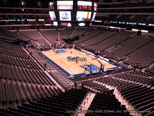 Seat view from section 204 at the American Airlines Center, home of the Dallas Mavericks