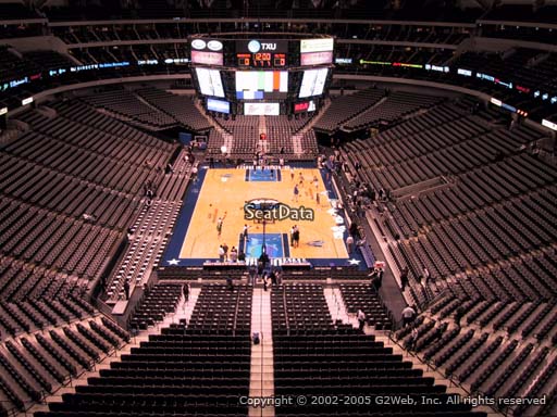 Seat view from section 301 at the American Airlines Center, home of the Dallas Mavericks