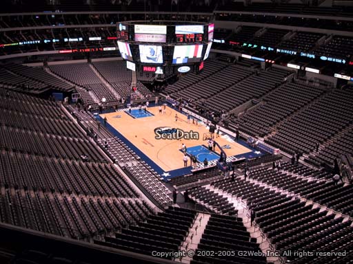 Seat view from section 304 at the American Airlines Center, home of the Dallas Mavericks