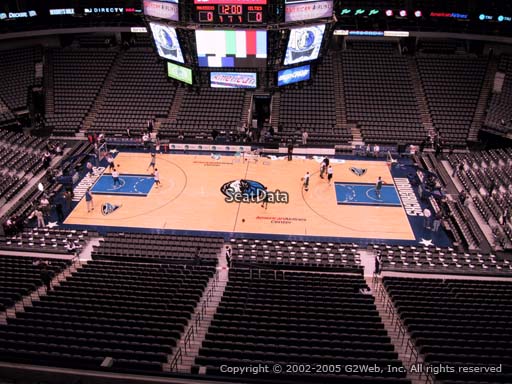 Seat view from section 309 at the American Airlines Center, home of the Dallas Mavericks