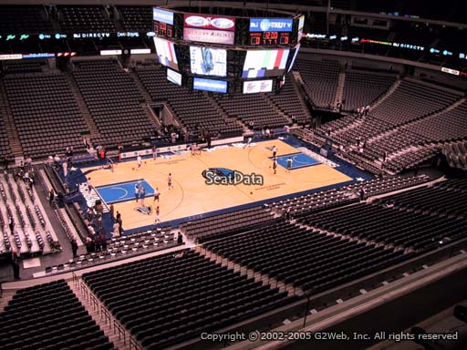 Seat view from section 312 at the American Airlines Center, home of the Dallas Mavericks