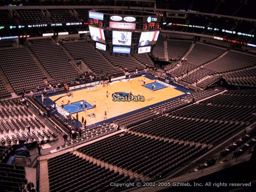 Seat view from section 313 at the American Airlines Center, home of the Dallas Mavericks