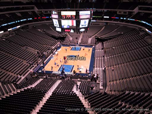 Seat view from section 317 at the American Airlines Center, home of the Dallas Mavericks