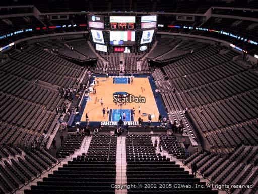 Seat view from section 318 at the American Airlines Center, home of the Dallas Mavericks