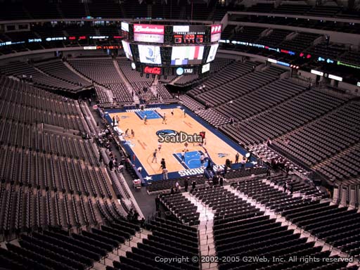 Seat view from section 320 at the American Airlines Center, home of the Dallas Mavericks