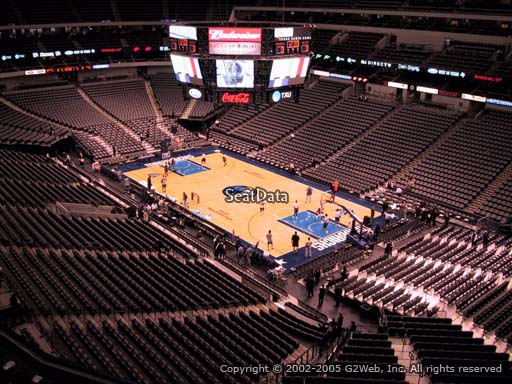 Seat view from section 322 at the American Airlines Center, home of the Dallas Mavericks