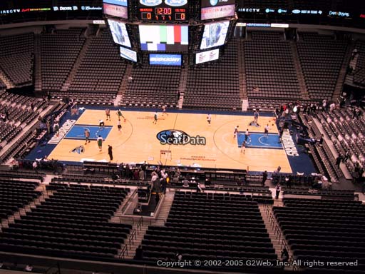 Seat view from section 326 at the American Airlines Center, home of the Dallas Mavericks