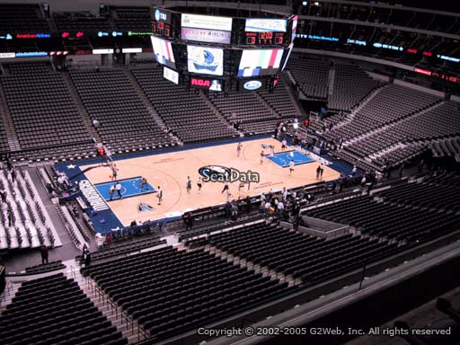 Seat view from section 329 at the American Airlines Center, home of the Dallas Mavericks