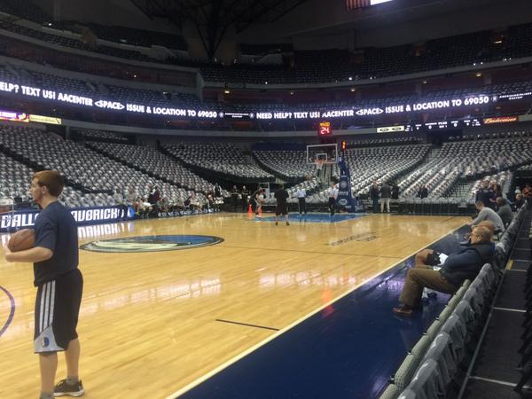 Seat view from Courtside VIP A at the American Airlines Center, home of the Dallas Mavericks