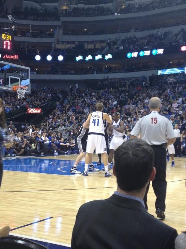 Seat view from Courtside VIP S at the American Airlines Center, home of the Dallas Mavericks