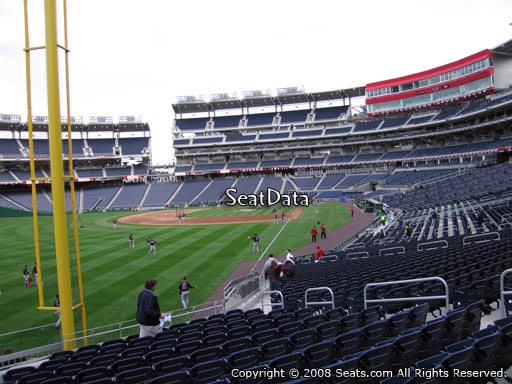 Seat view from section 107 at Nationals Park, home of the Washington Nationals