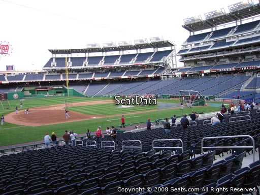 Seat view from section 114 at Nationals Park, home of the Washington Nationals