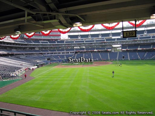 Seat view from section 139 at Nationals Park, home of the Washington Nationals