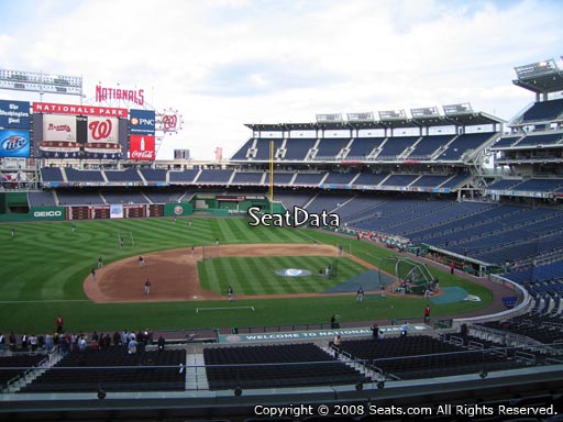 Seat view from section 208 at Nationals Park, home of the Washington Nationals
