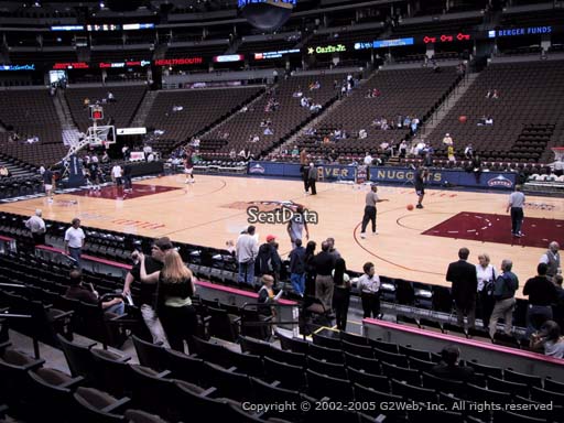 Seat view from section 122 at the Pepsi Center, home of the Denver Nuggets