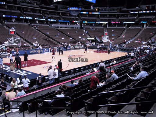 Seat view from section 130 at the Pepsi Center, home of the Denver Nuggets