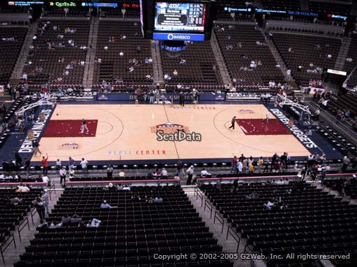Seat view from section 232 at the Pepsi Center, home of the Denver Nuggets