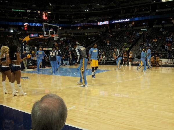 View from the Courtside Seats at the Pepsi Center during a Denver Nuggets game