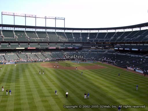 Seat view from section 288 at Oriole Park at Camden Yards, home of the Baltimore Orioles