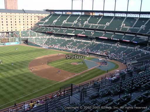 Seat view from section 364 at Oriole Park at Camden Yards, home of the Baltimore Orioles