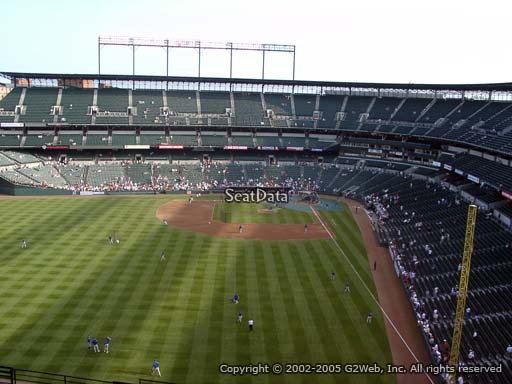 Seat view from section 382 at Oriole Park at Camden Yards, home of the Baltimore Orioles