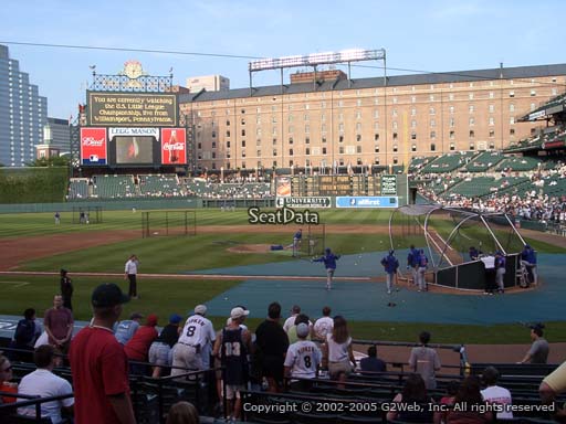 Seat view from section 46 at Oriole Park at Camden Yards, home of the Baltimore Orioles