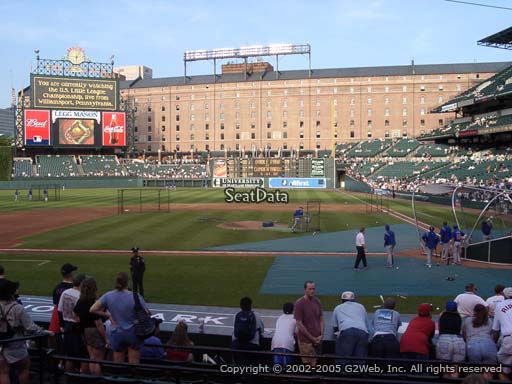Seat view from section 48 at Oriole Park at Camden Yards, home of the Baltimore Orioles