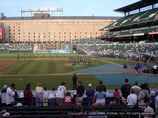 Seat view from section 50 at Oriole Park at Camden Yards, home of the Baltimore Orioles