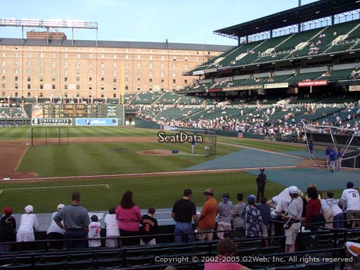 Seat view from section 52 at Oriole Park at Camden Yards, home of the Baltimore Orioles