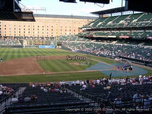 Seat view from section 55 at Oriole Park at Camden Yards, home of the Baltimore Orioles