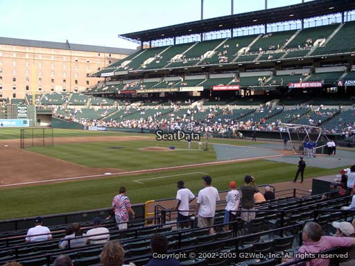 Seat view from section 56 at Oriole Park at Camden Yards, home of the Baltimore Orioles