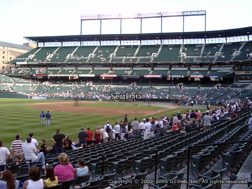 Seat view from section 66 at Oriole Park at Camden Yards, home of the Baltimore Orioles