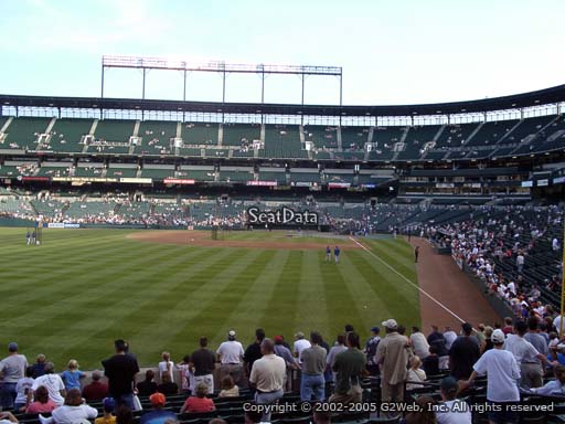 Seat view from section 76 at Oriole Park at Camden Yards, home of the Baltimore Orioles