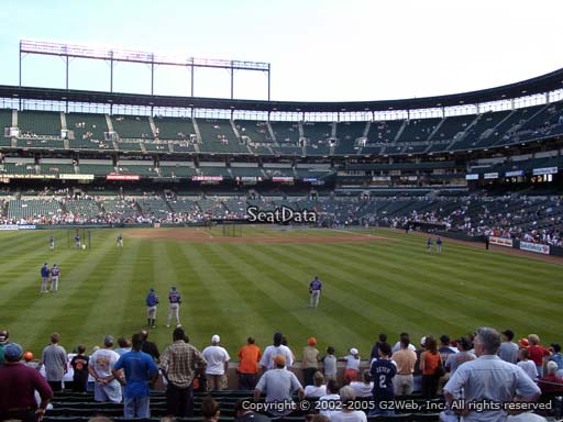Seat view from section 82 at Oriole Park at Camden Yards, home of the Baltimore Orioles