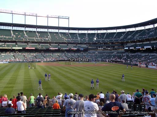 Seat view from section 84 at Oriole Park at Camden Yards, home of the Baltimore Orioles
