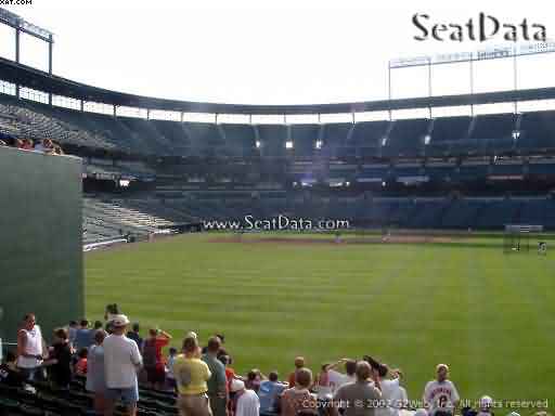 Seat view from section 98 at Oriole Park at Camden Yards, home of the Baltimore Orioles
