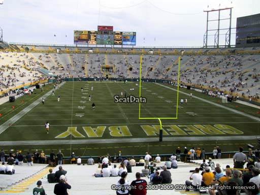 Seat view from section 101 at Lambeau Field, home of the Green Bay Packers