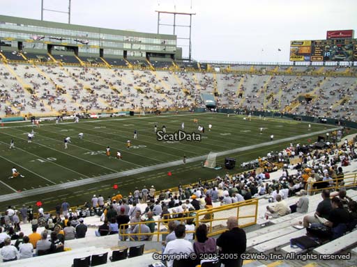 Seat view from section 110 at Lambeau Field, home of the Green Bay Packers